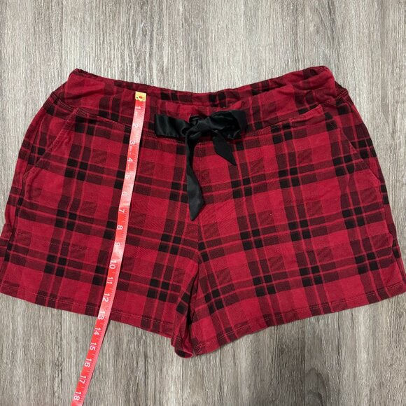 SOMA Red Black Plaid Pajama Shorts with Pockets Tie Waist Womens Size Large - Picture 7 of 9